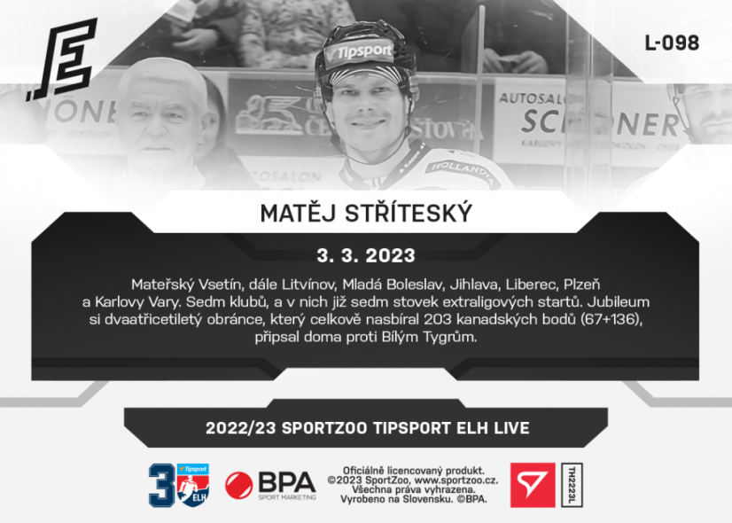 Set 25. týždňa (6 kariet L-097 - L-102) TELH 2022/23 LIVE