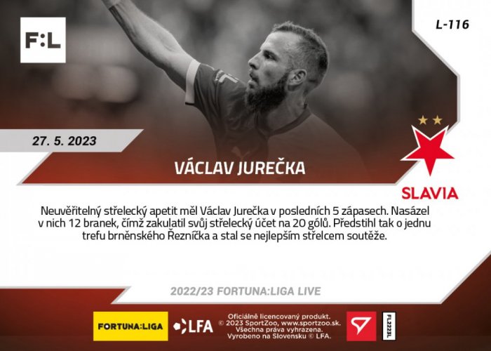 L-116 Václav Jurečka FORTUNA:LIGA 2022/23 LIVE