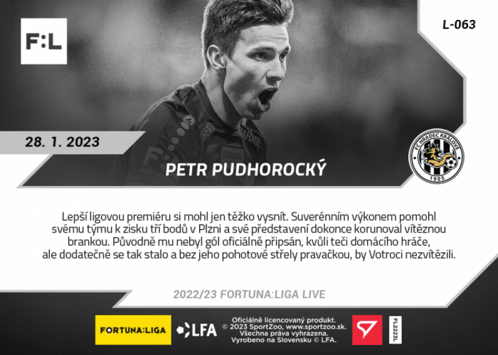 L-063 Petr Pudhorocký FORTUNA:LIGA 2022/23 LIVE
