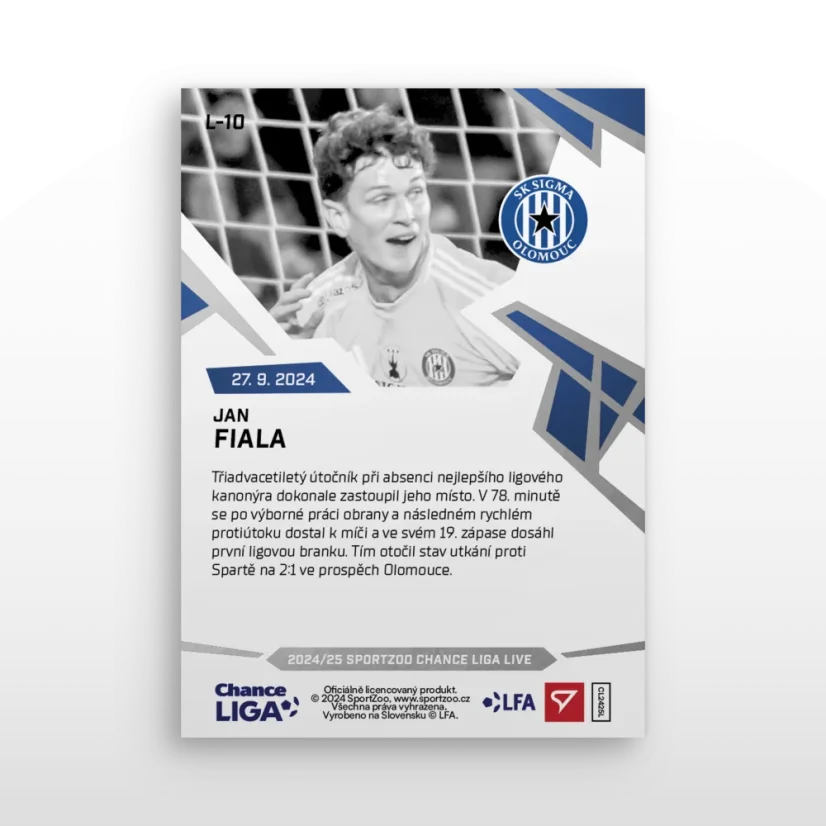 L-10 Jan Fiala Chance Liga 2024/25 LIVE