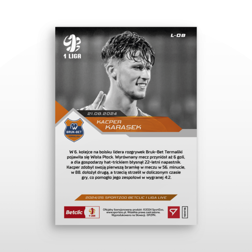 L-08 ZESTAW Kacper Karasek Betclic 1 Liga 2024/25 LIVE + UCHWYT