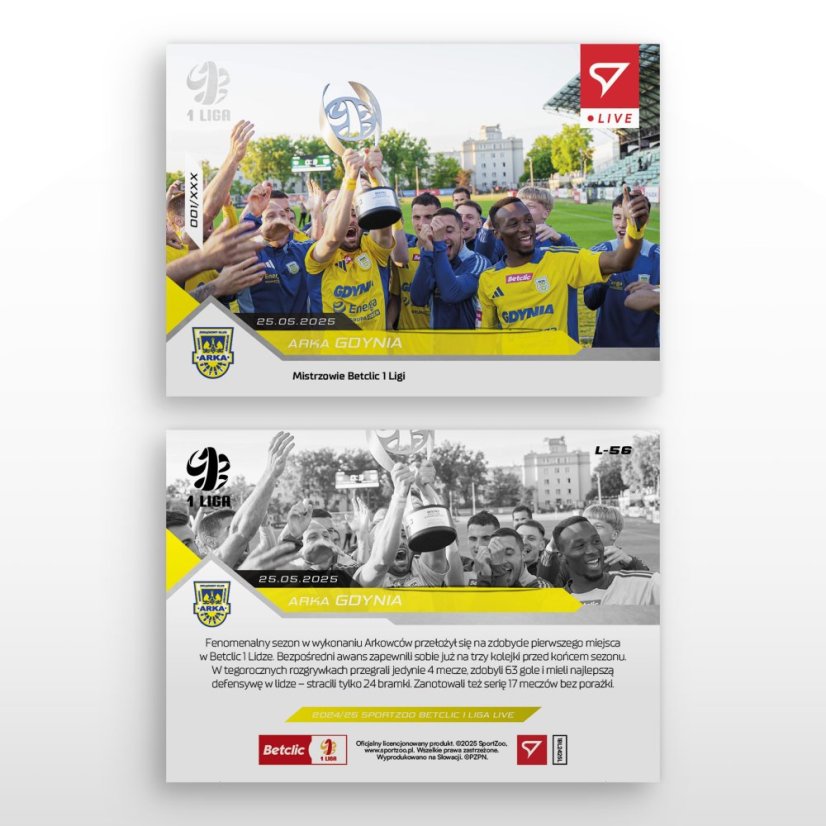 L-56 Arka Gdynia Betclic 1 Liga 2024/25 LIVE + UCHWYT