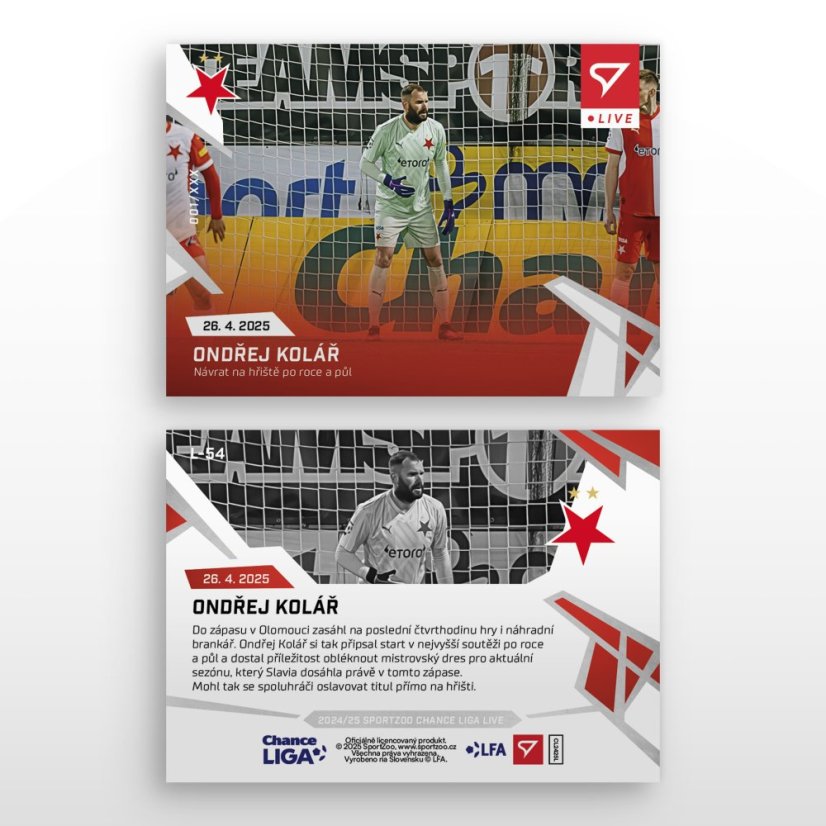 L-54 Ondřej Kolář Chance Liga 2024/25 LIVE