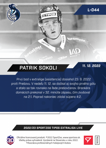 L-044 Patrik Sokoli TEL 2022/23 LIVE