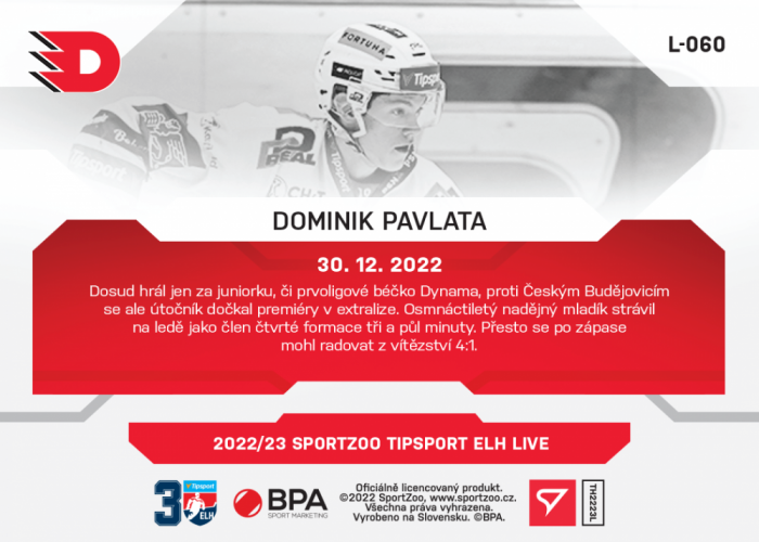 L-060 Dominik Pavlata TELH 2022/23 LIVE