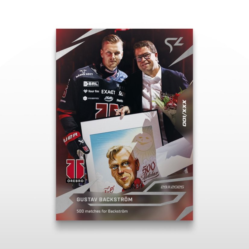 Hokejová kartička L-17 Gustav Backström - SportZoo Svenska hockeyligan 2025/26 LIVE