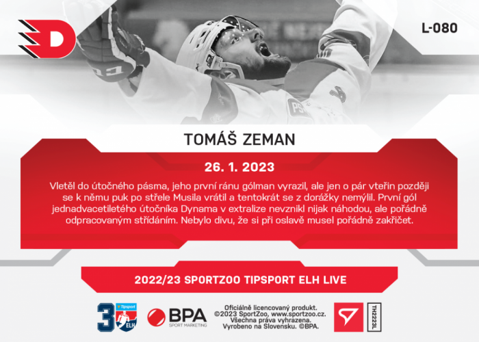 L-080 Tomáš Zeman TELH 2022/23 LIVE