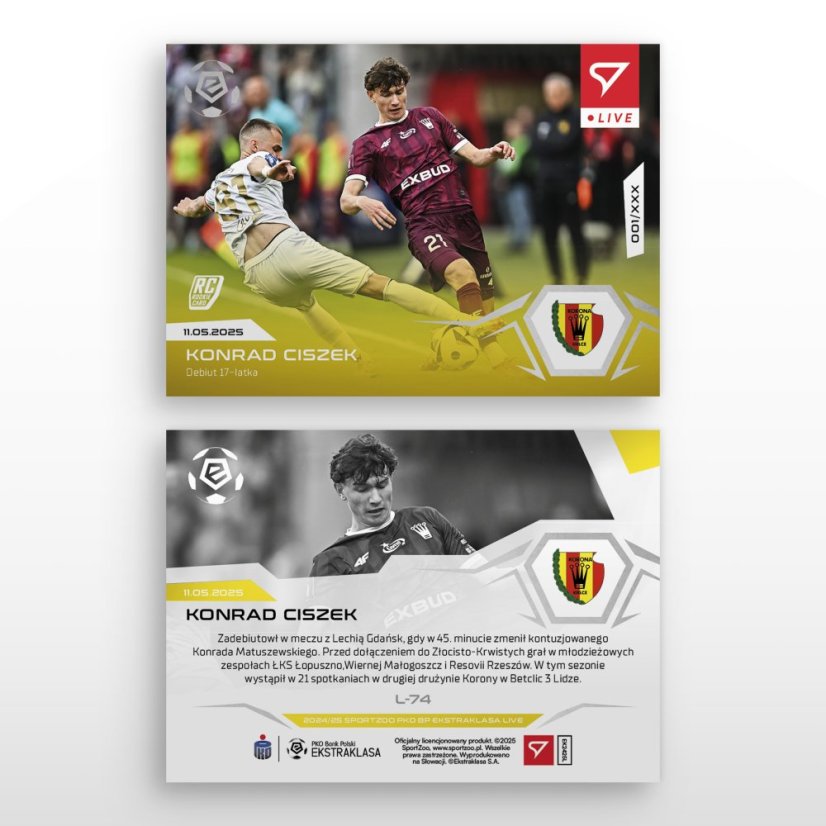 L-74 Konrad Ciszek PKO BP Ekstraklasa 2024/25 LIVE + HOLDER