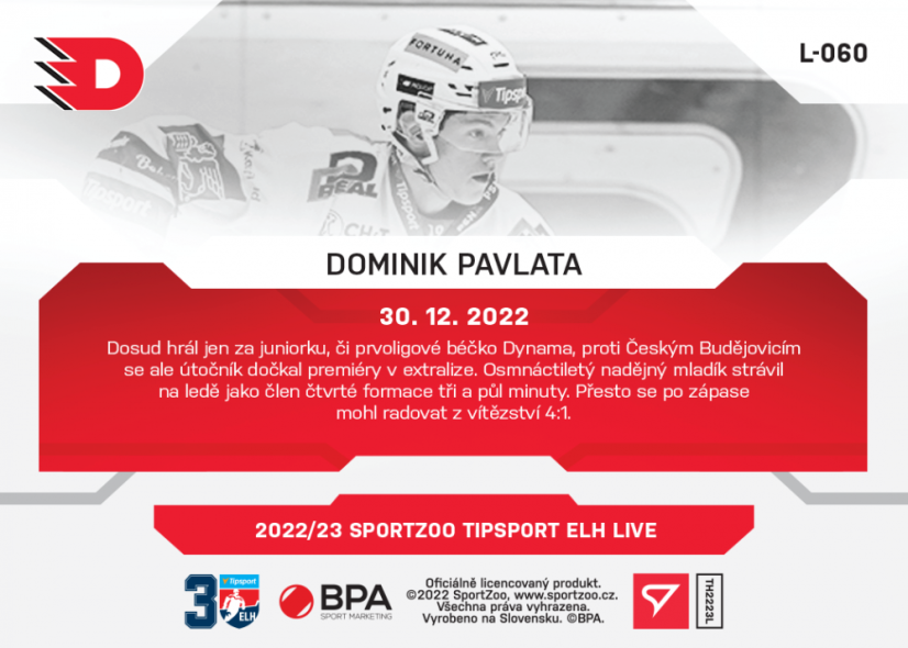 L-060 Dominik Pavlata TELH 2022/23 LIVE