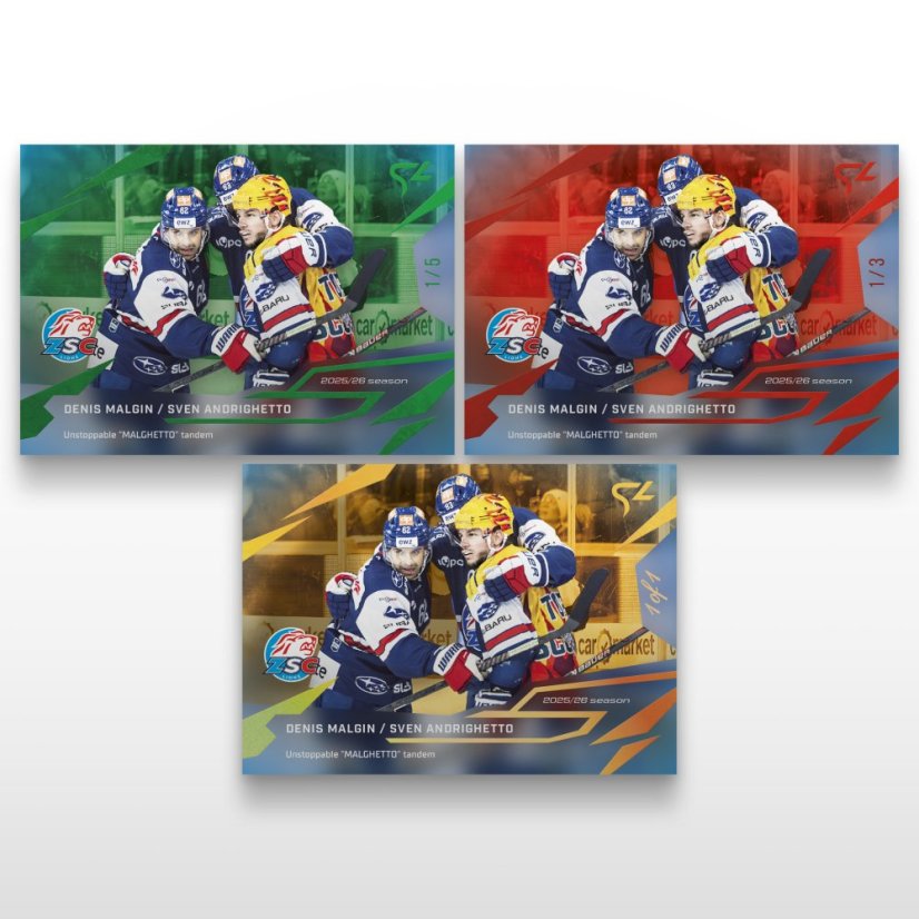 Hockey trading card L-57 Denis Malgin / Sven Andrighetto - SportZoo National League 2025/26 LIVE