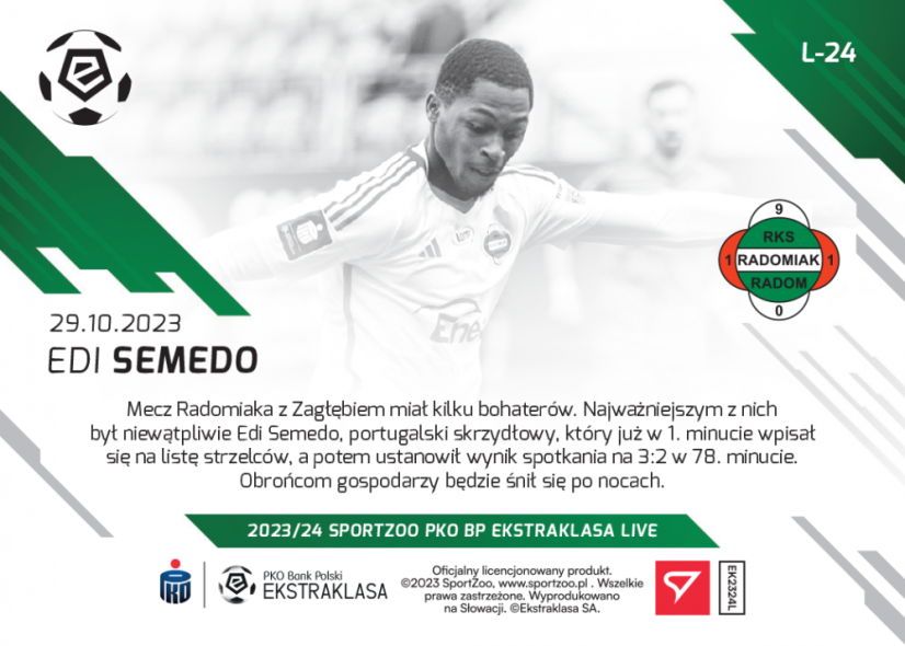 L-24 Edi Semedo PKO Bank Polski Ekstraklasa 2023/24 LIVE