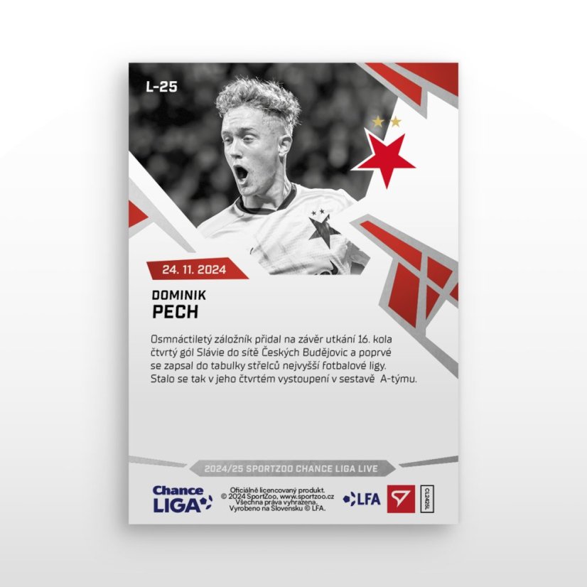 L-25 Dominik Pech Chance Liga 2024/25 LIVE
