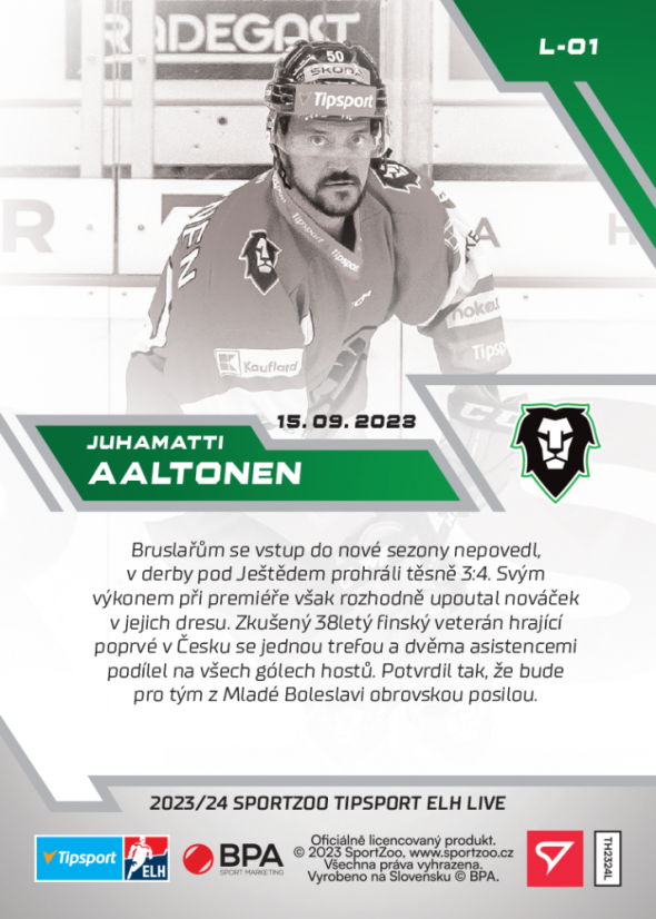 L-01 SADA Juhamatti Aaltonen TELH 2023/24 LIVE + HOLDER