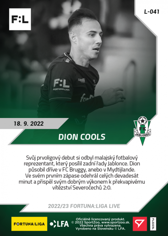 L-041 Dion Cools FORTUNA:LIGA 2022/23 LIVE