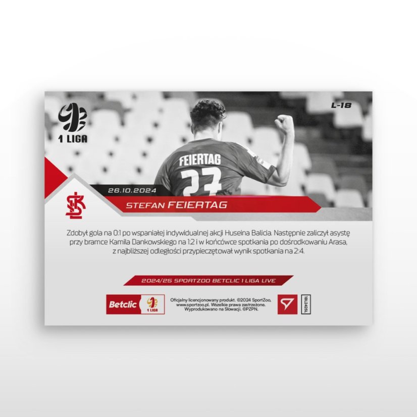 L-18 ZESTAW Stefan Feiertag Betclic 1 Liga 2024/25 LIVE + UCHWYT