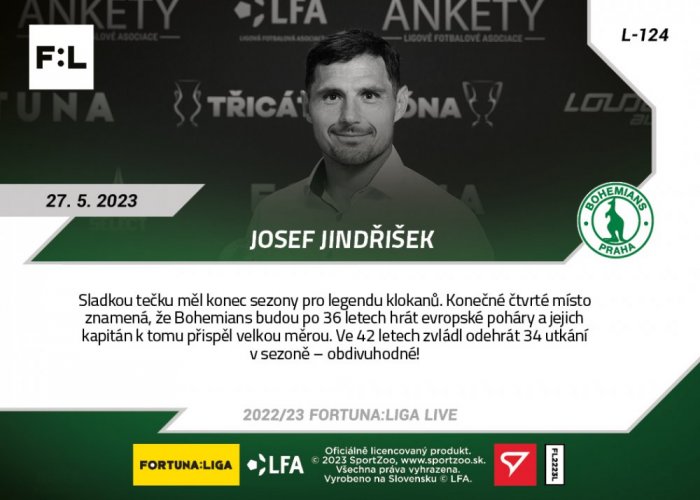 L-124 Josef Jindřišek FORTUNA:LIGA 2022/23 LIVE