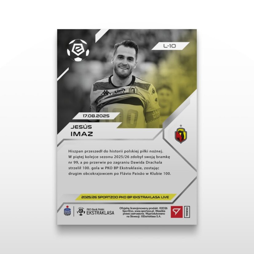 Fotbalová kartička L-10 Jesús Imaz - SportZoo PKO BP Ekstraklasa 2025/26 LIVE