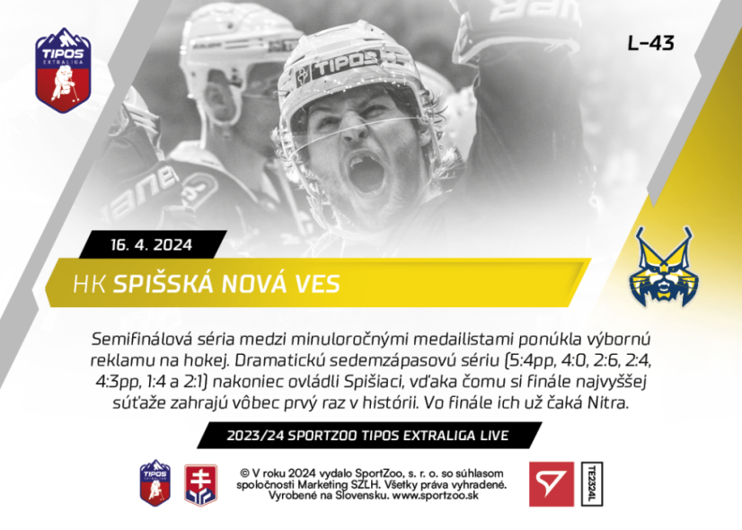 L-43 SADA HK Spišská Nová Ves TEL 2023/24 LIVE + HOLDER