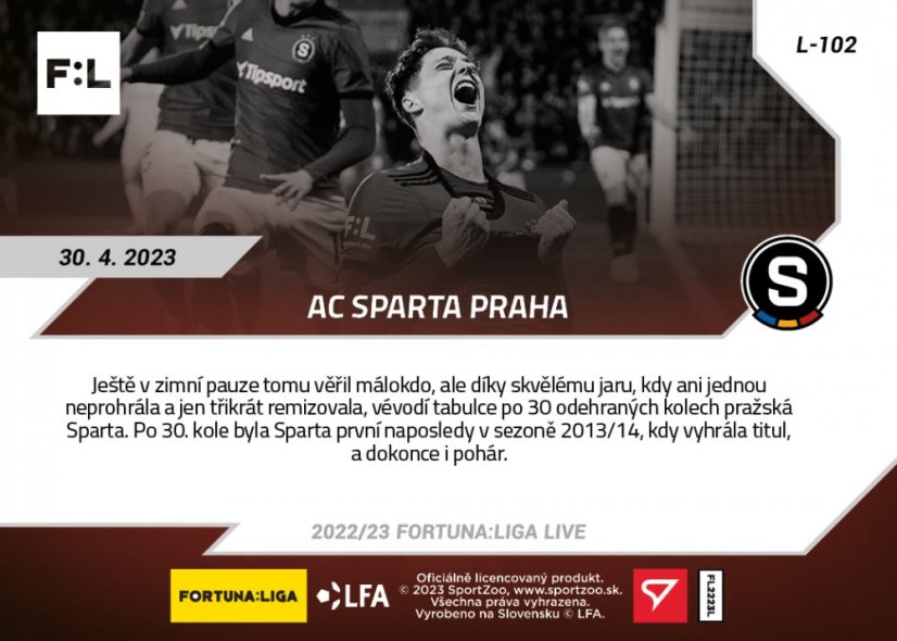 Set 29. a 30. kola (6 kariet L-097 - L-102) FORTUNA:LIGA 2022/23 LIVE