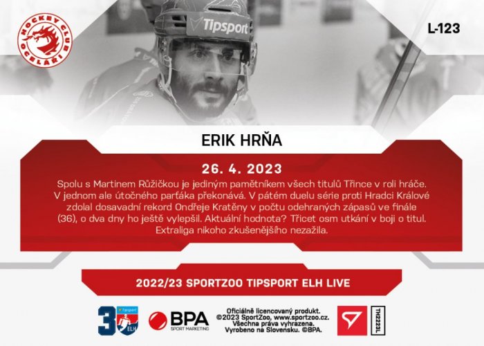 L-123 Erik Hrňa TELH 2022/23 LIVE