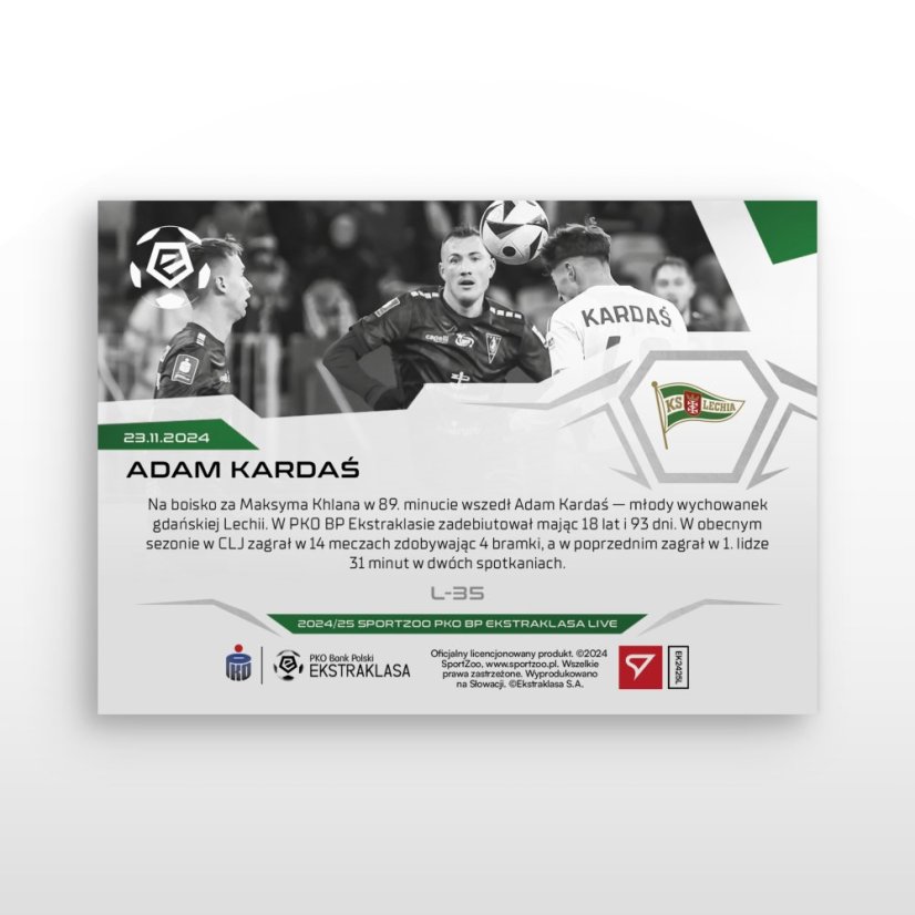L-35 Adam Kardaś PKO BP Ekstraklasa 2024/25 LIVE
