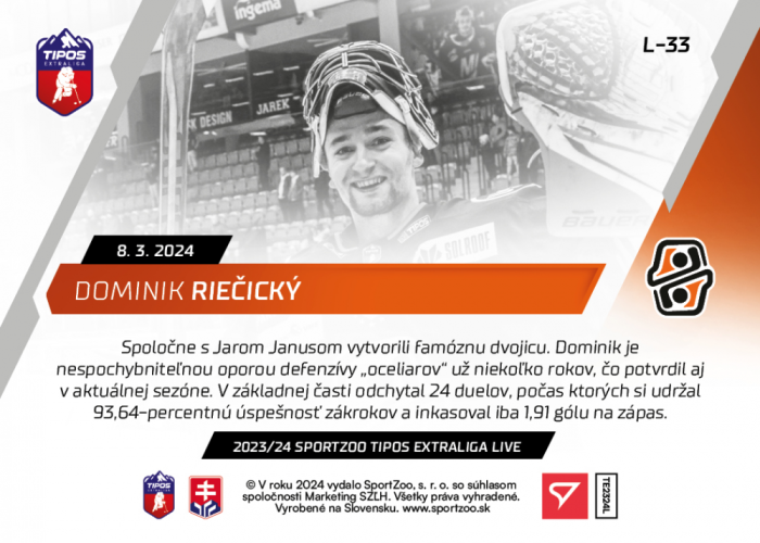 L-33 ZESTAW Dominik Riečický TEL 2023/24 LIVE + UCHWYT