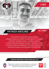 L-070 Patrick Watling TEL 2022/23 LIVE