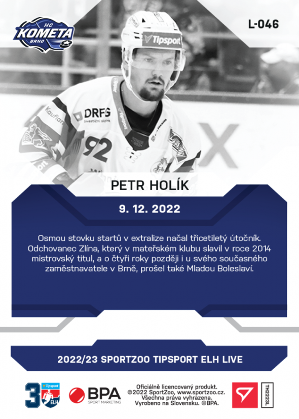 L-046 Petr Holík TELH 2022/23 LIVE