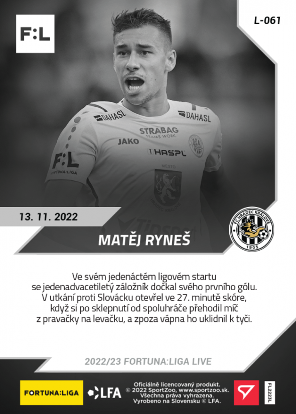 L-061 Matěj Ryneš FORTUNA:LIGA 2022/23 LIVE