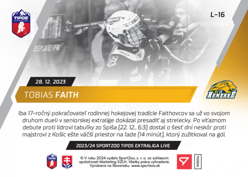 L-16 ZESTAW Tobias Faith TEL 2023/24 LIVE + UCHWYT