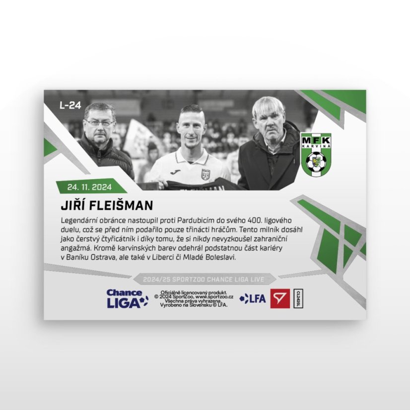 L-24 Jiří Fleišman Chance Liga 2024/25 LIVE