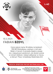 L-40 Fabian Bzdyl PKO Bank Polski Ekstraklasa 2023/24 LIVE