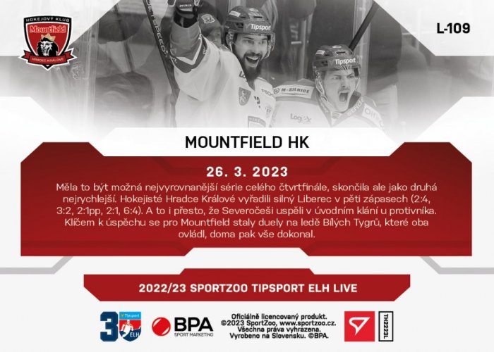 L-109 Mountfield HK TELH 2022/23 LIVE