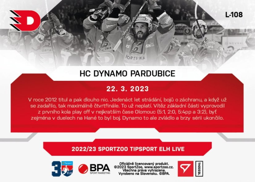 L-108 HC Dynamo Pardubice TELH 2022/23 LIVE