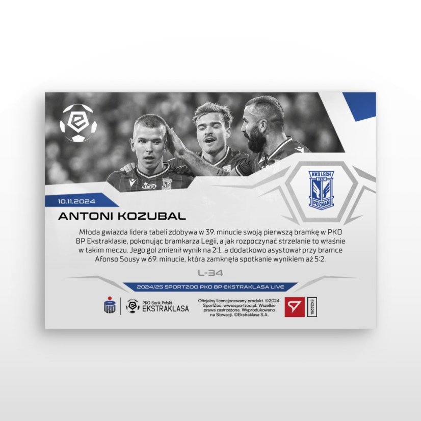 L-34 SADA Antoni Kozubal PKO BP Ekstraklasa 2024/25 LIVE + HOLDER