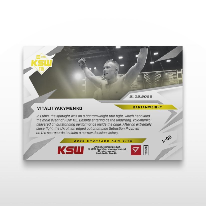 MMA-samlar­kort L-05 Vitalii Yakymenko – SportZoo KSW 2025/26 LIVE