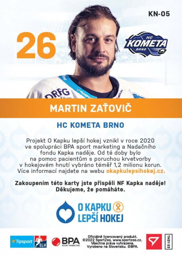 KN-05 Martin Zaťovič TELH 2021/22 KAPKA NADĚJE