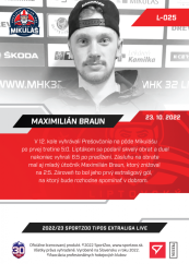 L-025 Maximilián Braun TEL 2022/23 LIVE