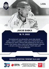 L-034 Jakub Babka TELH 2022/23 LIVE