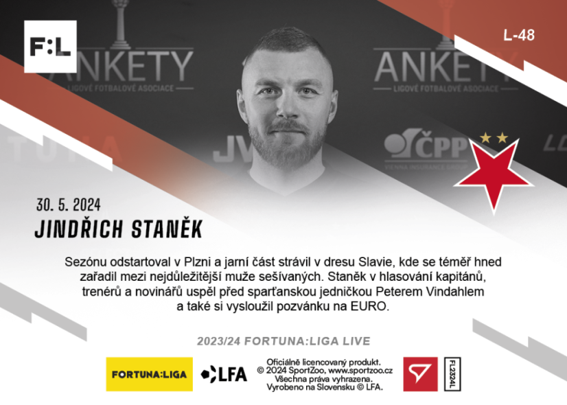 L-48 SADA Jindřich Staněk FORTUNA:LIGA 2023/24 LIVE + HOLDER