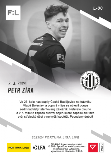 L-30 ZESTAW Petr Zíka FORTUNA:LIGA 2023/24 LIVE + UCHWYT