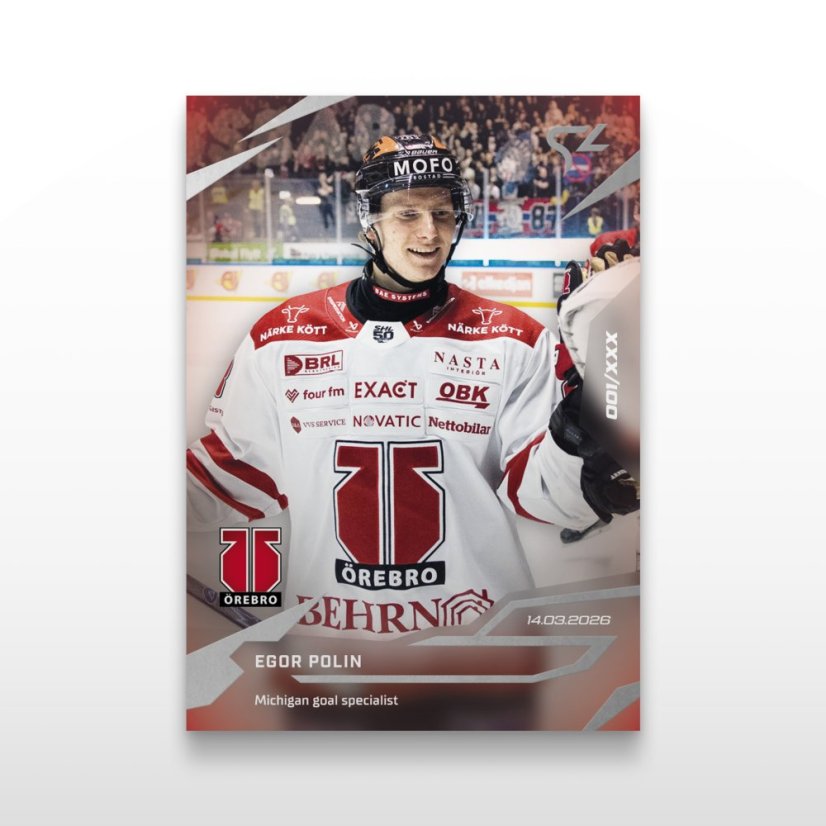 Hokejová  kartička L-35 Egor Polin - SportZoo Svenska hockeyligan 2025/26 LIVE