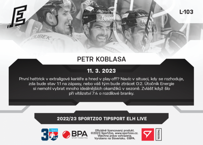L-103 Petr Koblasa TELH 2022/23 LIVE