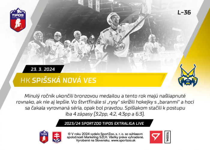 L-37 SADA HK Spišská Nová Ves TEL 2023/24 LIVE + HOLDER