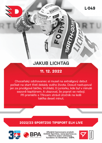 L-049 Jakub Lichtag TELH 2022/23 LIVE