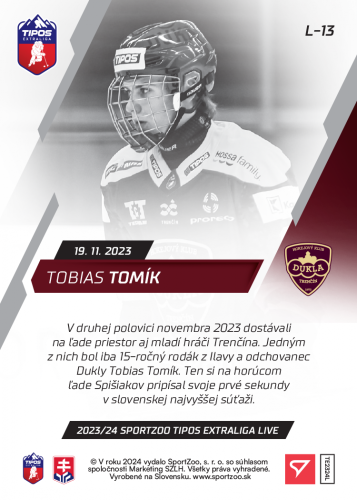 L-13 Tobias Tomík TEL 2023/24 LIVE