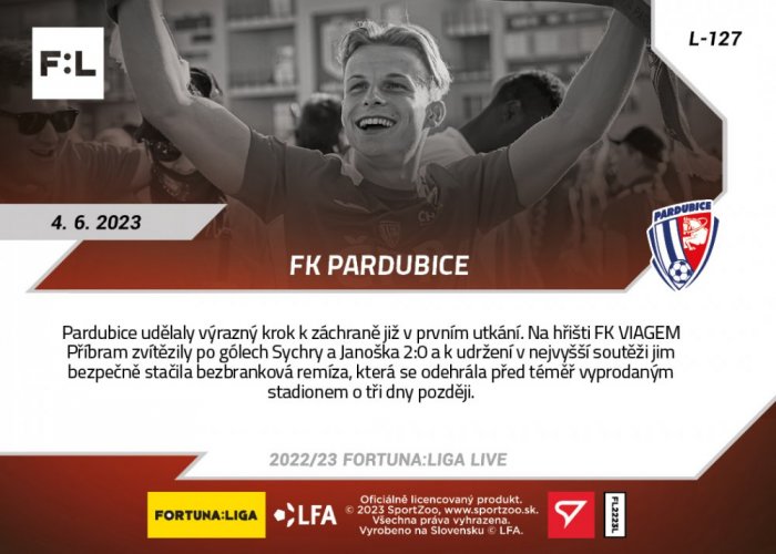 L-127 FK Pardubice FORTUNA:LIGA 2022/23 LIVE