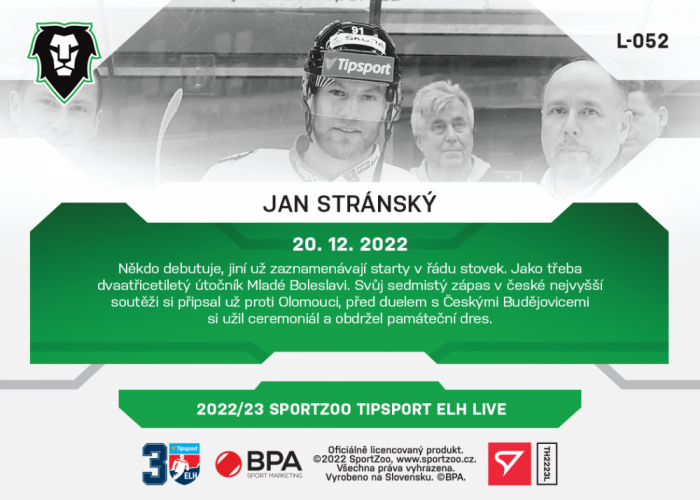 L-052 Jan Stránský TELH 2022/23 LIVE