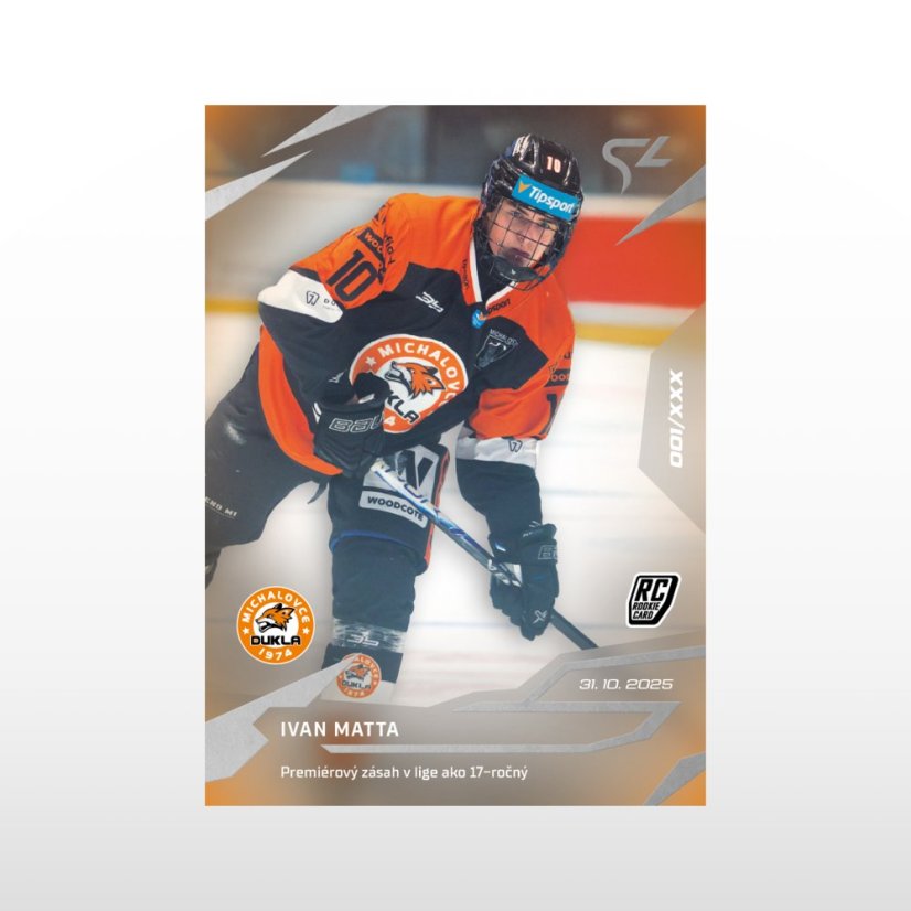 Hockey trading card L-13 IVAN MATTA - SportZoo Tipsport liga 2025/26 LIVE