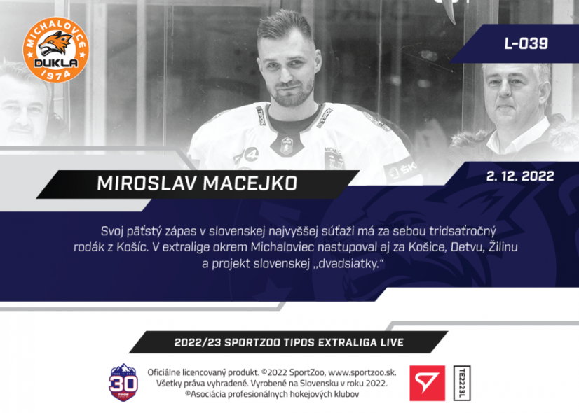 L-039 Miroslav Macejko TEL 2022/23 LIVE